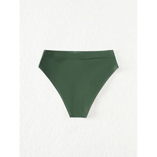 Fanuerg Women's Bikini Bottom Cross V Cut Front Swimsuit Full Coverage Bathing Suit Bottoms