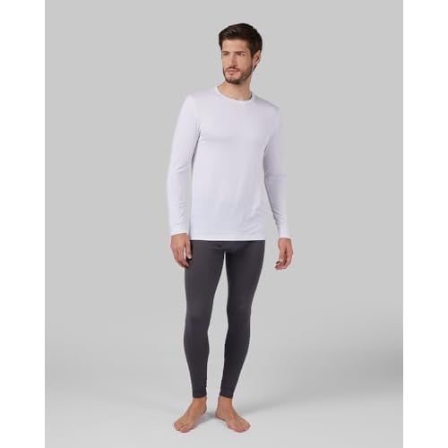 32 Degrees Heat Men's Lightweight Crew Baselayer Top | Form Fitting | Long Sleeve| 4-Way Stretch | Thermal