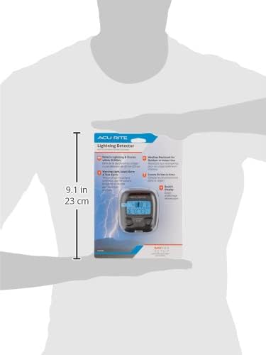 AcuRite 02020 Portable Lightning Detector Black, 2½L x 1W x 2¾H