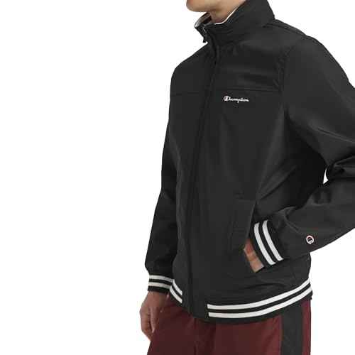 Champion mens Water Resistant Varsity Bomber Jacket With Flex Stand Collar