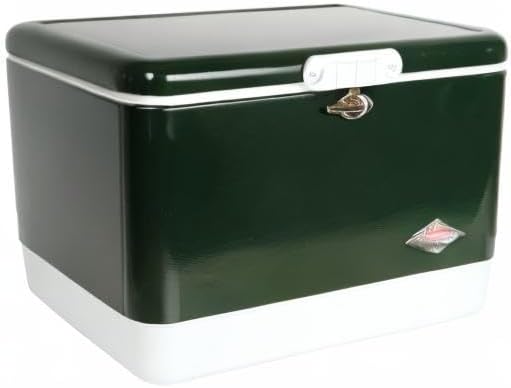 Coleman Vintage 54qt Steel Belted Cooler, Keeps Ice Up to 4 Days, 85-Can Capacity Hard Cooler with Drain & Have-A-Seat Lid