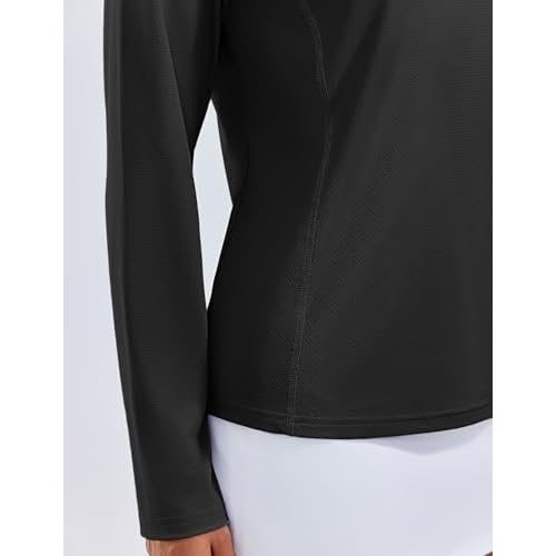 PINSPARK Long Sleeve Workout Tops for Women UPF 50+ Sun Shirts V Neck Quick Dry Golf Hiking Athletic Running Fishing Shirts