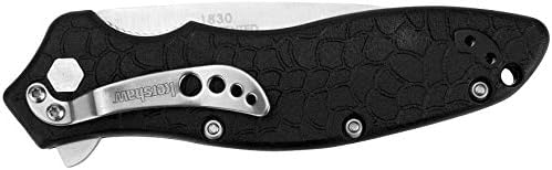 Kershaw Oso Sweet EDC Pocketknife, 3" 8Cr13MoV Steel Drop Point Blade, Assisted Folder Opening with Flipper, Liner Lock System, Black
