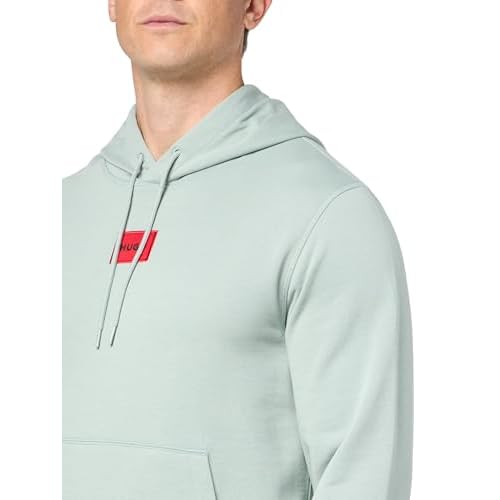 HUGO Men's Regular Fit Square Logo Jersey Hooded Sweatshirt