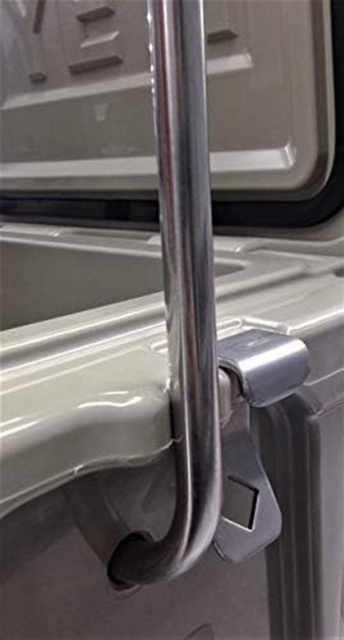 Cooler Lock Bracket Fits Yeti Roadie 20 and RTIC 20, Stainless Steel, Silver, Cooler Mount