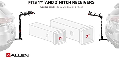 Allen Sports Deluxe 2-Bike Hitch Mount Rack - Heavy-Duty Silver/Black (Model 522RR)