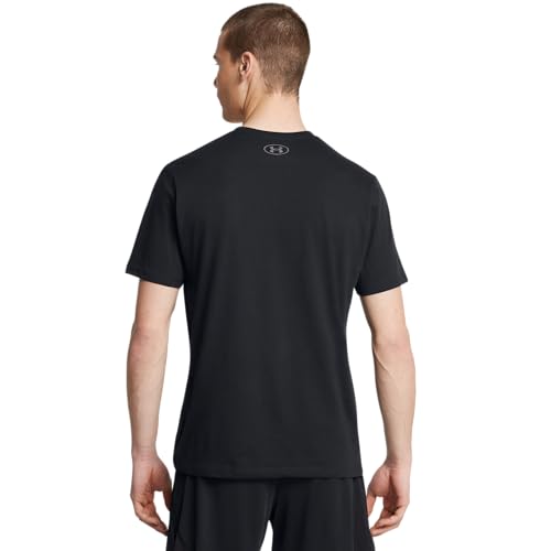 Under Armour Men's Large Black & Pitch Gray Graphic Sports T-Shirt - Quick-Drying Cotton Blend