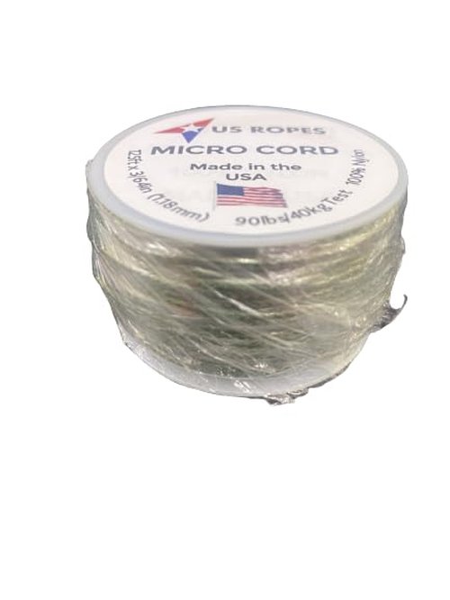 US Ropes Tactical Nylon Micro Cord 1.18mm X 125ft Lightweight Braided Cord (3/64" Diameter) on Spool Camping Boating Home Fishing Garden Jewelry 90lb Test Breaking Load (Fern)