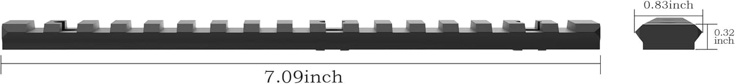 17 Slot Aluminum 7 Inch Long Mlok Picatinny Rail Mount, T-Nuts & Screws & Hex Wrench Included (MK17)