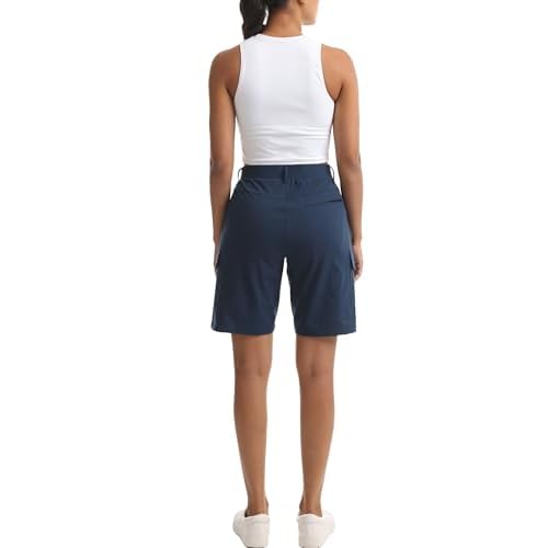 Women's Lightweight Hiking Cargo Shorts for Running Athletic Camping Travel Golf - Water Resistant with 5 Pockets