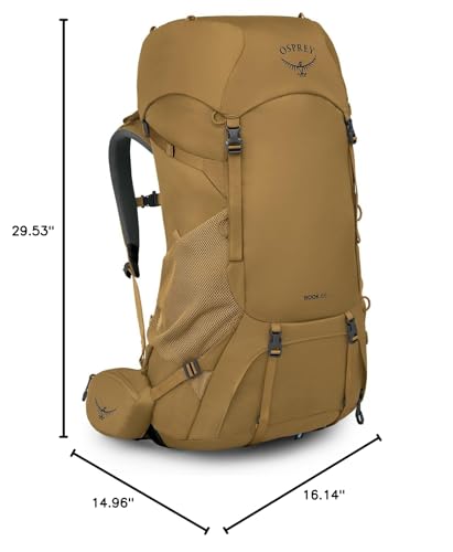 Osprey Rook 65L Men's Backpacking Backpack, Histosol Brown/Rhino Grey