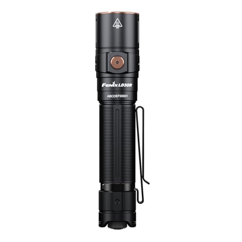 Fenix LD30R EDC Flashlight, 1700 Lumen USB-C Rechargeable for Everyday Carry Compact Tactical Duty Light with Durable Pocket Clip, Holster and Organizer