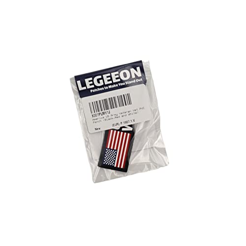 America US Army Veteran Vet PVC Patch (Black,Red and White)