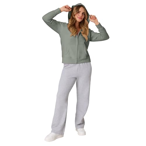 Hanes Women's EcoSmart Fleece Quarter Zip Pullover - Stonewashed Green, Medium