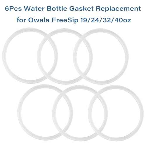 6 Pcs Water Bottle Gasket Replacement for Owala FreeSip 19/24/32/40oz,Silicone Lid Seal O Ring,Sealing Gaskets Replacement Accessories Compatible with Owala FreeSip Stainless Steel Cup(Clear)