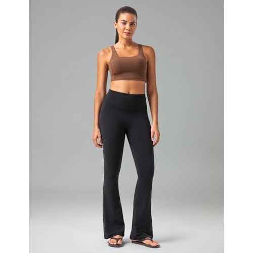Colorfulkoala No Front Seam Flare Leggings Dreamlux High-Waisted Workout Yoga Pants for Women 27.5"/ 29.5"/ 31.5" Inseam