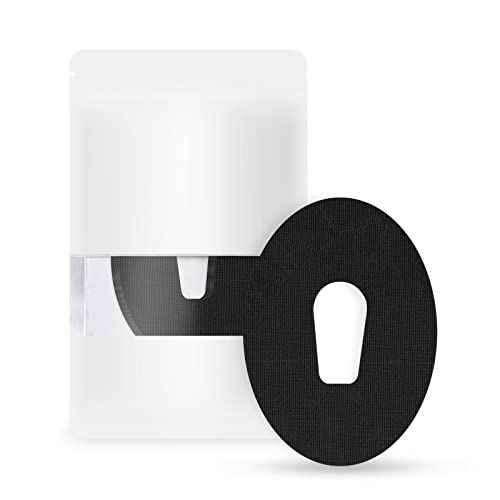 CGM Patches for Dexcom G6 (25-Pack), Sweat-Resistant Waterproof Breathable Skin-Friendly Latex Free Adhesive Patches, Durable Pre-Cut CGM G6 Sensor Patches (Black)