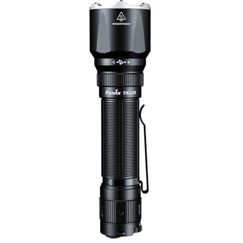 Fenix TK22R Tactical Flashlight, 3200 Lumens USB-C Rechargeable, 525 Yards Long Throw, High Power Super Bright with Lumentac Organizer