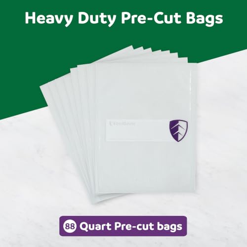 FoodSaver Heavy Duty Quart Vacuum Seal Bags 88 Count BPA-Free Freezer Bags - 30% Thicker for Food Storage, Sous Vide & Meal Prep