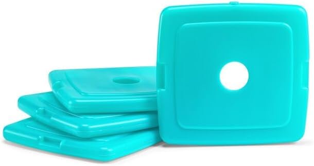 Cool Coolers by Fit + Fresh, Reusable & Long-Lasting Slim Ice Packs, Cold Packs for Lunch Boxes, Ice Packs for Lunch Bags, Green 12 Pack