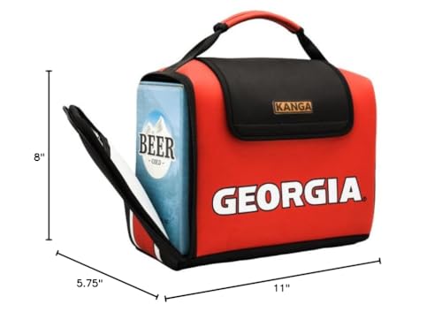 Kanga Georgia Bulldogs Insulated Cooler Bag - University of Georgia Soft Cooler Bag - Can Beer and Seltzer Drink Cooler - Insulated and Durability Tested - Kanga Kase Mate