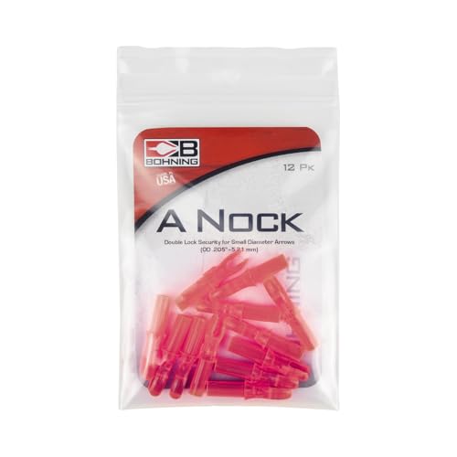 Bohning A Nock, for .204 Shafts (Small, X-Nocks, 5mm) 12 Pack, Rose Pink