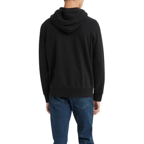 Men's Zip Up Hoodie with Supersoft Fleece - Medium Jet Black
