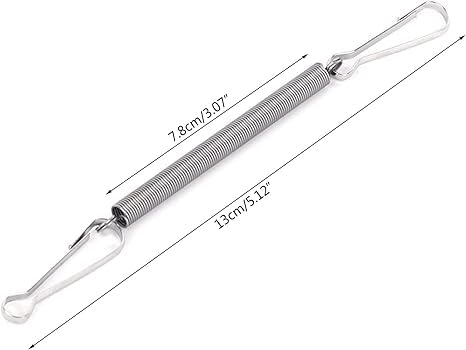 2 Clips Stainless Steel 3.1 Inch Silver Replacement Springs with Spring Fastening Water Drinking Bottle Medical Compression Garments for Rabbit Hamster Water Bottle Spring Clip, Rabbit Water Bottle