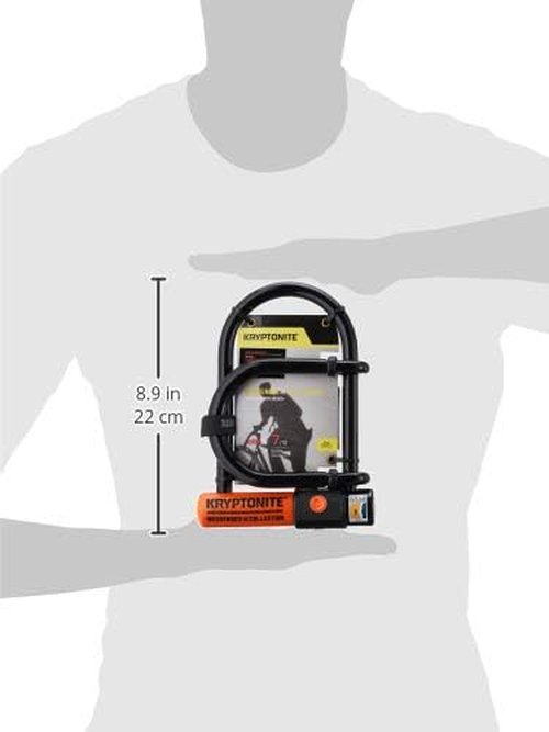 Kryptonite Messenger Mini Bike U-Lock with Wheel Extender, Heavy Duty Anti-Theft Bicycle U Lock, 11mm Steel Shackle with Keys, High Security Lock for E-Bike, Bicycles, Scooters