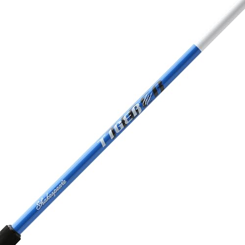 Shakespeare Tiger Spinning Rod, 7' 2-Piece Fishing Rod, Tubular Fiberglass Rod Blank Construction, Comfortable and Durable EVA Handle