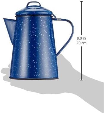 GSI Outdoors Enamel Coffee Pot to Store Hot Coffee, Tea for Camping & Farmhouse - 8 Cup