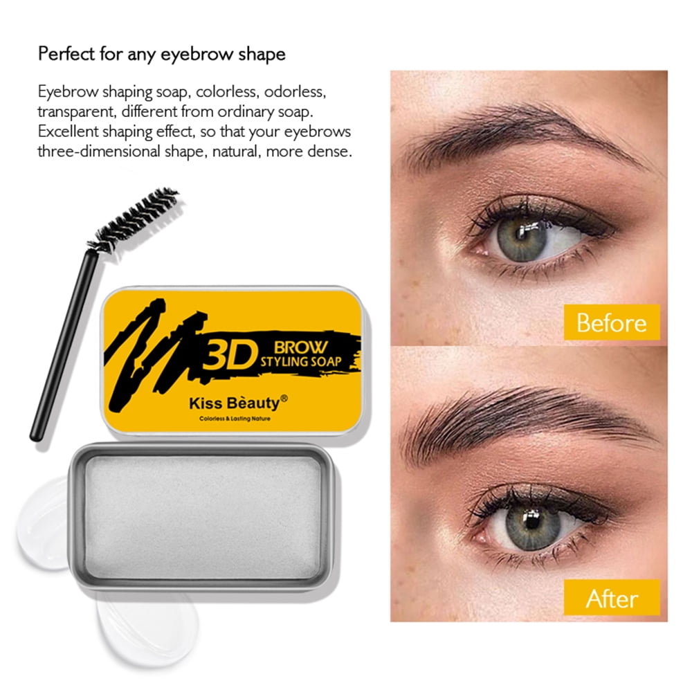 3D Eyebrow Soap Kit | Waterproof Brow Styling Gel & Brushes | Long-Lasting