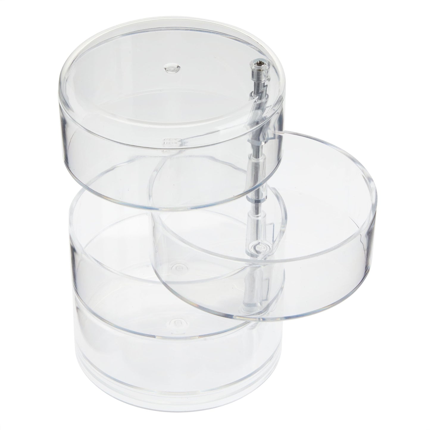 4-Tier Stackable Hair Accessories Organizer | Clear 360° Holder for Ties, Bows & Clips
