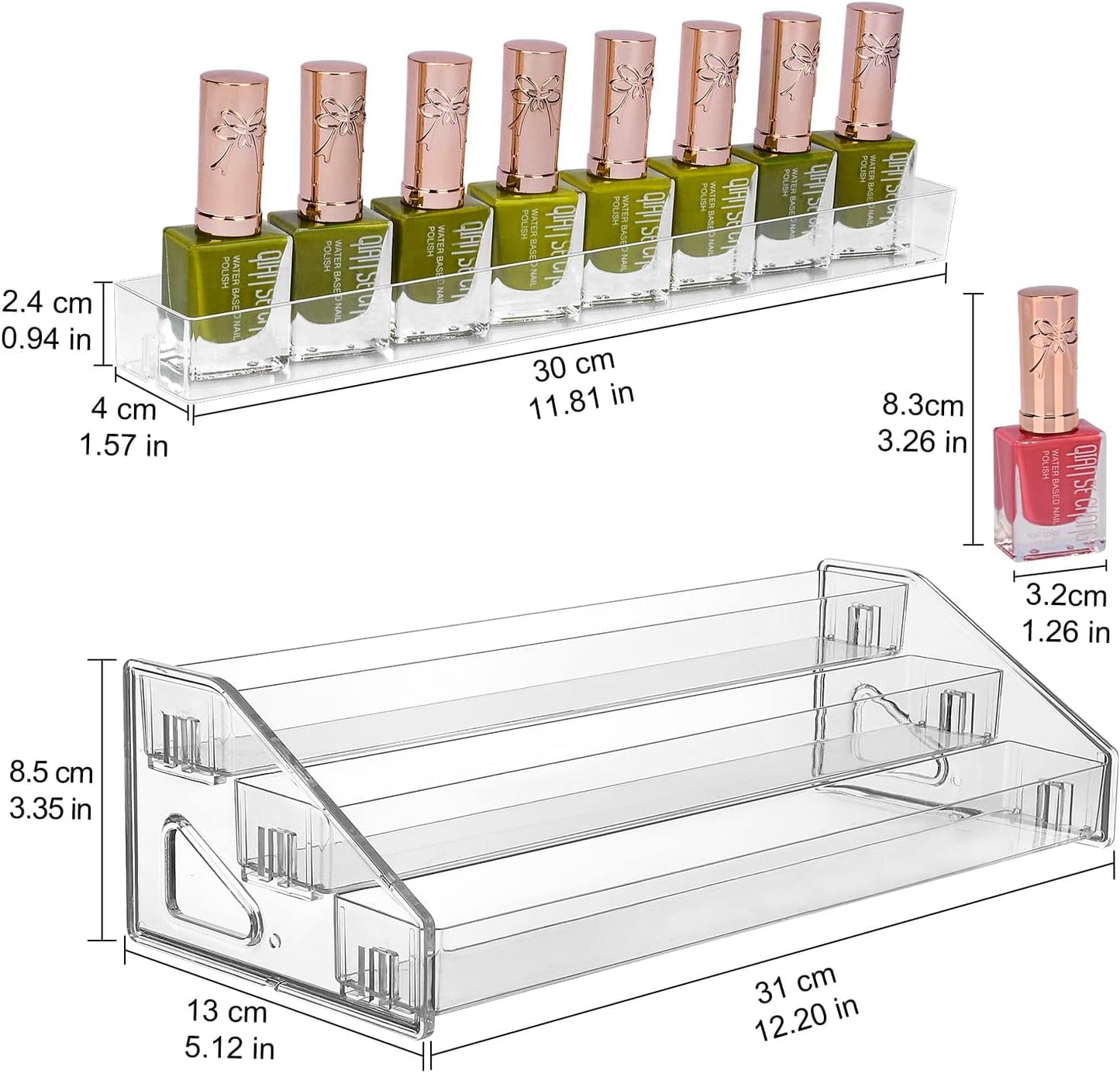 3-Tier Clear Acrylic Nail Polish Organizer | Essential Oil Holder
