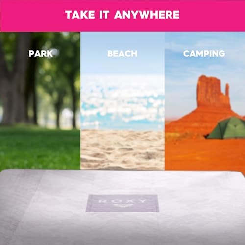 Roxy Sand-Free Beach Mat – Large Waterproof Outdoor Picnic Blanket, Lightweight Foldable Mat for Beach, Camping, Park, or Travel – Fits 4-6 People, Quick-Dry, Durable