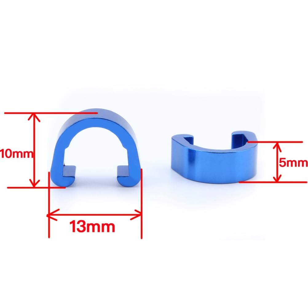 10pcs Shift C-Clips Tubing Hose Clamp Metal for Line Bike Housing Gear Accessories Bicycle Blue Bikes Buckle C- Road Clamps Fixing U Cable Shaped C Cables Clips