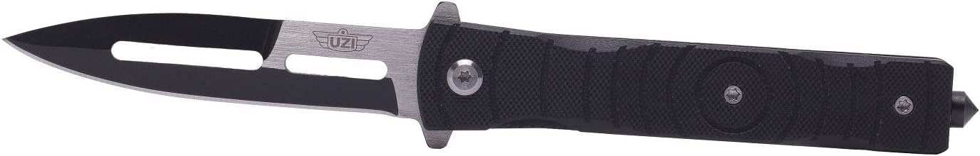 Uzi Three Piece Throwing Knife Set w/Leather Pouch, 3 Black Stainless Steel Blades Pack with Belt Loop