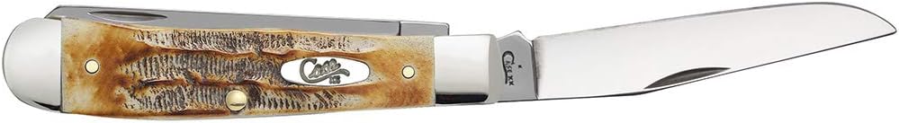 Case WR XX Pocket Knife Burnt 6.5 Bonestag Trapper Item #3573 - (6.5254 SS) - Length Closed: 4 1/8 Inches