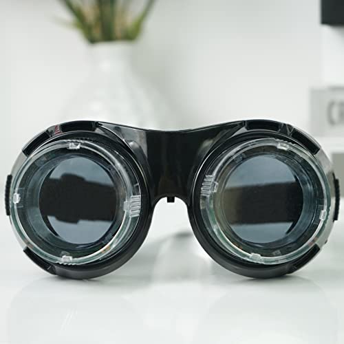 Luwint Colorful Flashing Glasses LED Steampunk Goggles - Light Up Glasses for Halloween Christmas Birthday Party Rave Cosplay Costume Show (Black)