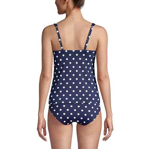 Lands' End Women's Square Neck Underwire Tankini Top Swimsuit Adjustable Straps