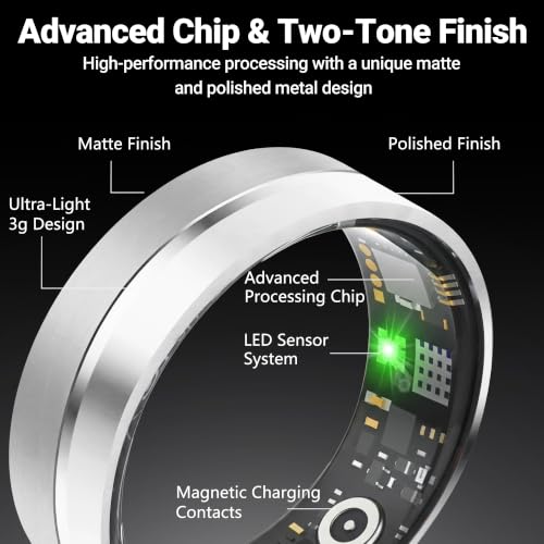 AutrefoisElf Gold Smart Ring for Women & Men 8 - Waterproof Health Tracker