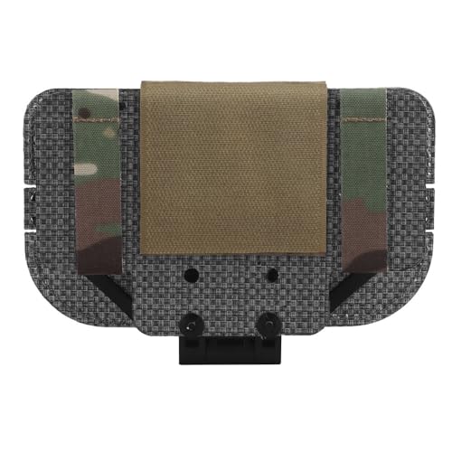 Let Me Be Airsoft Plate Carrier Molle Phone Carrier Outdoor Lightweight Navigation Board,Wide Angle Foldable Phone Holder Chest Rig Hovering Mount Tactical Vest Accessory (Camouflage)