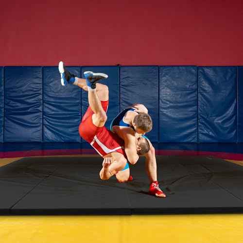 BalanceFrom 10x4 Feet 4-Panel Folding Gymnastics Mat ? 2-Inch Thick Pad with Vinyl Surface and Carrying Handles for Tumbling, Yoga, Pilates, Home Workouts, and Martial Arts