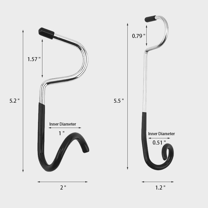 Kuyafenni Outdoor Light Hook for Camping Tent lamp Hanger, Bird feeders, Garden Lights ; Sturdy and Non Slip Pole Hook for Yard lightings, 2 Big and 2 Small Camping Lantern Hooks
