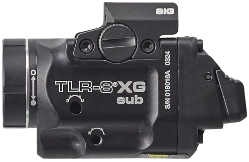 Streamlight 69437 TLR-8 X G sub 500-Lumen Rail-Mounted Tactical Weapon Light with Integrated Green Aiming Laser Exclusively for Sig Sauer P365/XL Closed Rail Systems Only, Black