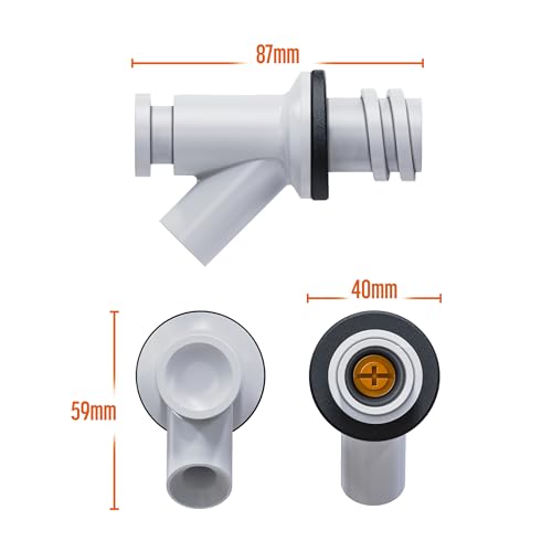 Galvanox Spigot Drain Plug Designed for Yeti Tundra Coolers and Tank Bucket Models, Push-Button Water Dispenser with Double Seal Leak-Proof Design (White)