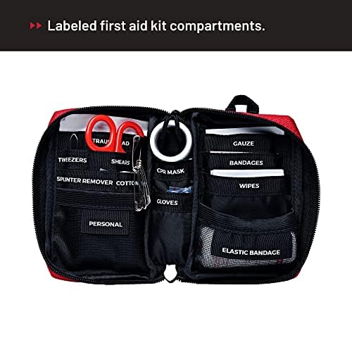 Surviveware 51 Pcs Comprehensive Premium Survival First Aid Kit - Medical Emergency Kit for Travel Camping Gear, Home Essentials & Outdoor Emergencies - HSA & FSA Eligible Survival Kit