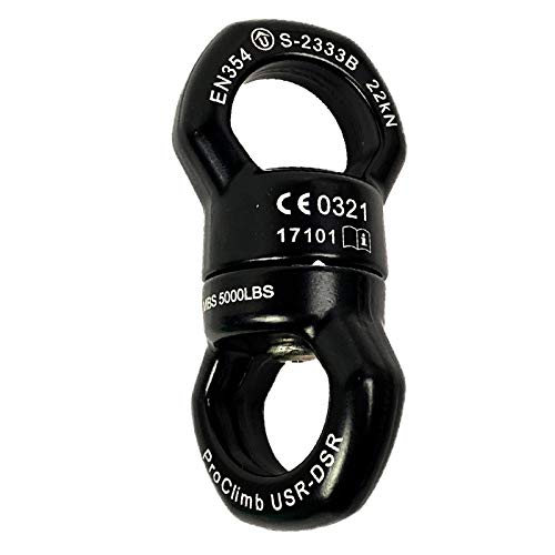 22kN Micro Rotator Climbing Rope Swivel Device Spinner 6700lb Breaking Strength for Rock Climbing Arborist Backyard Swing Aerial Dance Dog Leash Connector CE Certified