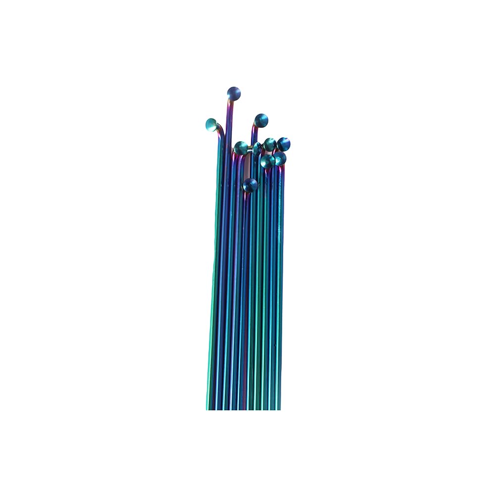 10 Pcs Bicycle Stainless Steel Spoke 291mm/11.4inch Mountain Bike/Road Bike 14G Rainbow Spoke 12mm Spoke Cap Suitable for Most Bikes