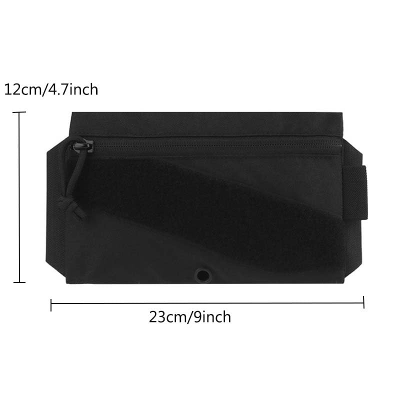 Tactical Sticky Admin Pouch with Loop Panel Utility Snack Pouch Tool Storage Bag for Tactical Vest Chest Rig Black